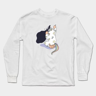 Weird Unicorn Cat maintaining the delicious black holes Long Sleeve T-Shirt